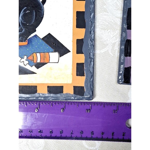 2 Halloween Witch Spells Wall Hangings 10" x 8” Slate Art Plaques Pictures Decor - Picture 5 of 7